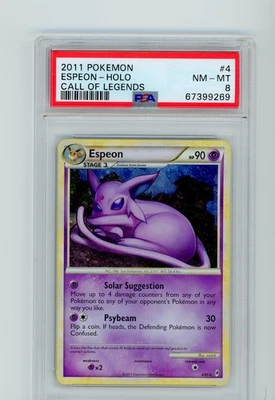 2011 Pokemon Espeon PSA 8 Call Of Legends 4/95 全息近乎完好-完好 — 第 1/2 张图片