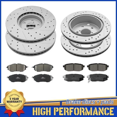 Front Rear Drilled Disc Brake Rotors Pads For 2014 - 2018 Subaru Forester 2.0L - Image 1 of 4