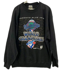 Vtg 1993 Toronto Blue Jays World Series Champions Sweatshirt Tultex XL Black #89 - Picture 1 of 6