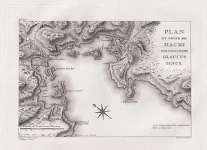 Rhodos Rhodes island Insel city plan Greece Karte map engraving Choiseul 1782 - Bild 1 von 1
