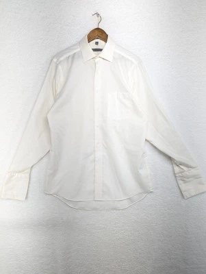 Geoffrey Beene Ivory Honeycomb Texture Non-Iron Dress Shirt  15.5 34/35 - Image 1 of 4