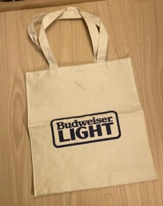 Rare Vintage Budweiser Light Canvas Tote Bag - Picture 1 of 7