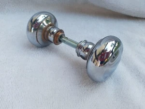 Vintage Chrome Plated Brass Door Knob Handle Set - Picture 1 of 6