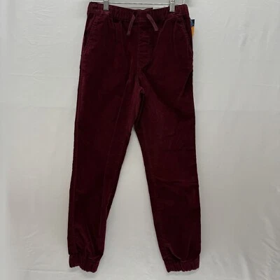 Arizona Jean Corduroy Jogger L 14/16 Boys Pockets Cuffed Hem Drawstring Burg NEW - Image 1 of 4