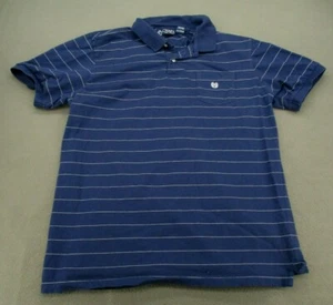 Chaps Polo Shirt Mens XL Blue Striped Short Sleeve Casual Adult Extra Large - Picture 1 of 12