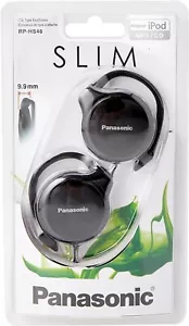 Panasonic RP-HS46 Slim Clip-on Stereo Headphones Earphones - Black - Picture 1 of 4
