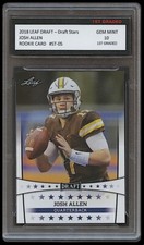 JOSH ALLEN 2018 LEAF DRAFT STARS 1ST GRADED 10 NFL ROOKIE CARD RC BILLS/WYOMING