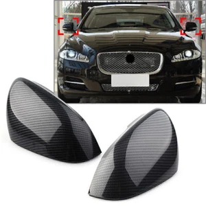 2 pezzi calotta copri specchietto retrovisore laterale adatta auto Jaguar XF XFR XFR-S XJ fibra di carbonio - Foto 1 di 7