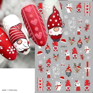 3D Nagel Sticker Nail Art Weihnachten Xmas Selbstklebend Aufkleber Glitzer - Bild 1 von 1