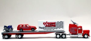 RTR Herpa Peterbilt Tractor w/48'Flat bed 1/87=HO Extreme Racing-JEEP-MOTOCYCLE - Picture 1 of 6
