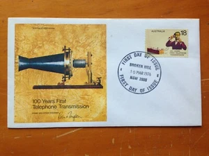 1976 AUSTRALIA 100 YEARS OF TELEPHONE TRANSMISSION FDC BY APO - Picture 1 of 8