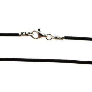 Brown Leather Cord Necklace - 1.5mm Leather Cord with Silver Clasp - 16" or 18" - Picture 1 of 2