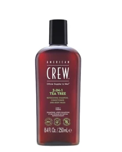 American Crew 3-In-1 Tea Tree Shampoo Conditioner Body Wash 250ml – All-In-One - Picture 1 of 6