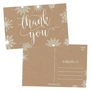 25 postales de agradecimiento navideñas en blanco 4x6 a granel, lindas Kraft invierno... - Imagen 1 de 6