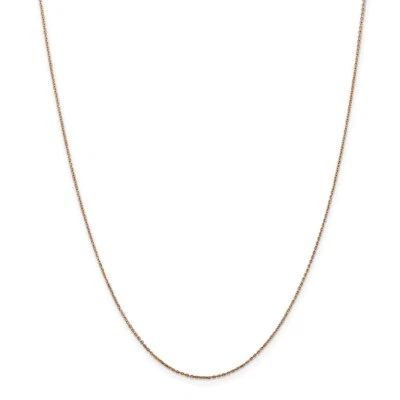 Real 14kt Rose Gold 10 inch .8mm Diamond-cut Cable with Lobster Clasp Chain Foto 1 de 3