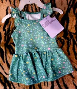 Pet Dress Dog or Cat Flower Burst On Green sm new! ea. - Picture 1 of 3