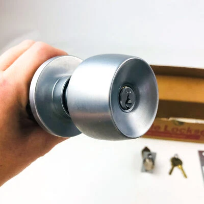 Yale Storeroom Closet Door Knob Lockset BR5405 26D Satin Chrome NOS ADA Strike - Image 1 of 4