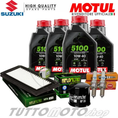 Tagliando SUZUKI Burgman 650 Executive 2004-2020 Olio Motul 5100 Filtri Candele - Immagine 1 di 4