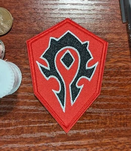 Warcraft Horde Patch Blizzard Video Games Gaming Embroidered Iron On Patch 3x2"