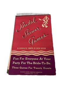 Bridal Shower Games Vintage Spiral Notebook Party Bride To Be MCM Edward Smith - Picture 1 of 3