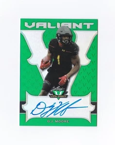 2018 Leaf Valiant Green D.J. Moore 60/60 RC Auto Chicago Bears Panthers Maryland - Picture 1 of 2