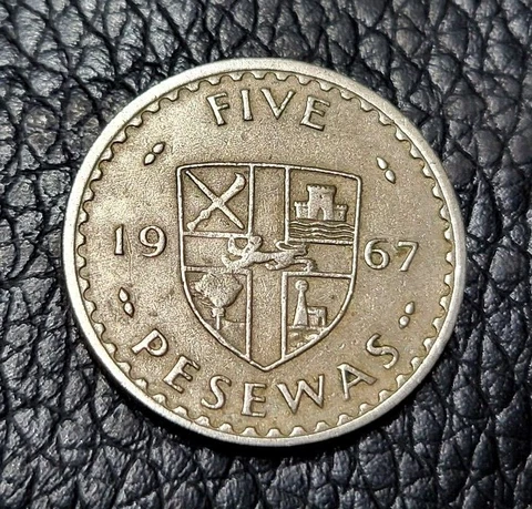 1967 Ghana 5 Pesewas Coin Cover