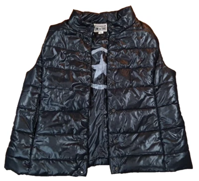 Chaleco Punk Negro Converse De Colección One Star Puffer Brillante Para Mujer XL Bolsillo Secreto Foto 1 de 4