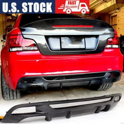 Se adapta a BMW E82 E88 125i 128i M Sport 12-13 parachoques trasero difusor labio CARBONO REAL Foto 1 de 4