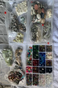 Jewelry Making Lot Of Marble Stone And Glass Beads Over 1000 Pieces - Picture 1 of 10