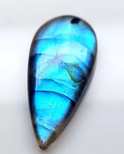 21,75 ct 100 % natürlicher blauer auffälliger Labradorit Birne Cabochon loser Edelstein SQ-59 - Bild 1 von 4