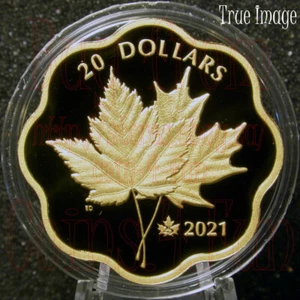 2021 Masters Club Iconic Maple Leaves $20 Pure Silver Proof Gold-Plated Coin - Bild 1 von 2