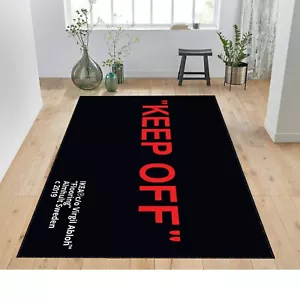 Black and Red Keep Off, Keep off Rug, Solid Decor Carpet, Area Rug, Personalized - Picture 1 of 9