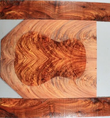 YK434 5A Craft Rosewood/Blood wingceltis Ukulele TOP Acoustic BACKS SIDES SET - Image 1 of 4