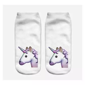 Women Girl Cute Cartoon Harajuku Animal 3D Print Kawaii Ankle Socks Unicorn- 3 - Picture 1 of 2