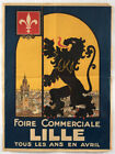Lille france French Trade Fair Vintage Art Poster Original