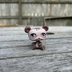 Littlest Pet Shop LPS #594 Tan Brown Bear Cub Pink Diamond Eyes - Picture 1 of 8