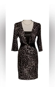 New Animal Print Midi Dress From The Colleen Lopez Collection  Size 10 - Picture 1 of 2