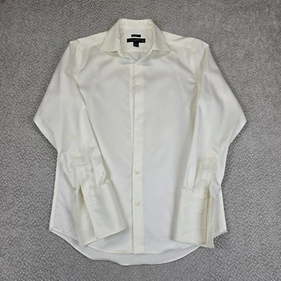 PRONTO UOMO Dress Shirt French Cuff 100% Cotton Slim Fit Men Size 15 1/2 32-33 - Image 1 of 4