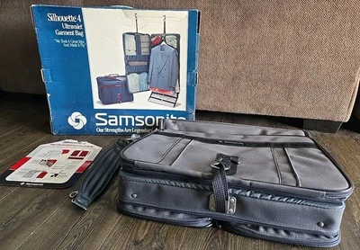 De colección Samsonite Silhouette 4 Valet Equipaje Traje Bolsa de Ropa Gris 1987 Foto 1 de 4