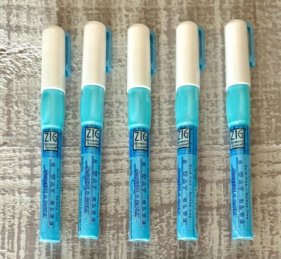 Sistema de memoria Kuretake Zig 2 vías pegamento bolígrafos álbum de recortes fabricación de tarjetas lote 5 Japón Foto 1 de 1