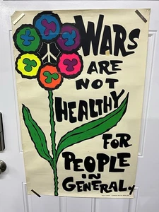 Anti War Vietnam Era Wars Are Not Healthy Poster Psychedelic 1969 - Bild 1 von 9