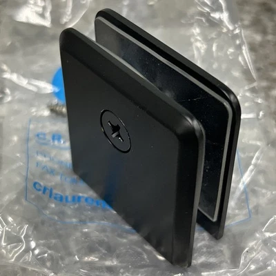 Abrazadera de montaje en pared CRL negro mate borde biselado BCU4MBL ducha sin marco Foto 1 de 4