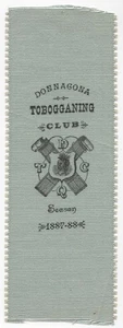 1887 Donnacona Quebec Tobogganing Club Ribbon Rare Antique Winter Sports - Picture 1 of 3
