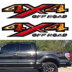 2pcs Flame Red 4X4 Off Road Truck Bed Decal Vinyl Sticker For Ford F-150 F-250 - Picture 1 of 4