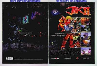 Jak and Daxter II Naughty Dog PlayStation 2 2003 Print Magazine Ad Poster ADVERT - Image 1 of 4