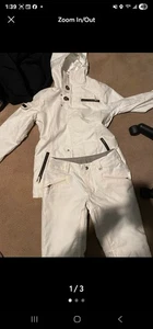  BURTON RONIN White Snowboard Ski Cargo Pants And Jacket Set Xs - Picture 1 of 3