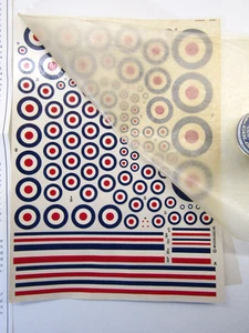 Model Decal Sheet 1:72 Scale Post War British Type D Roundels & Fin Flashes #47 - Foto 1 di 4