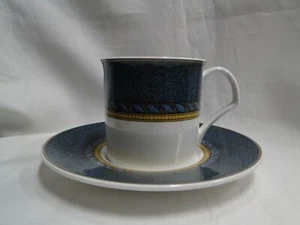 Mikasa Florentine Blue, Leaf & Tan Bands: Cup & Saucer Set (s), 3" - Picture 1 of 11