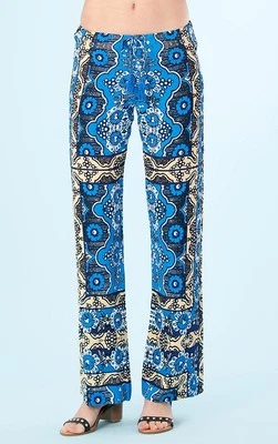 Calça Hale Bob estampa floral XS S azul verde rosa nova com etiquetas 6arf8334 - Imagem 1 de 4