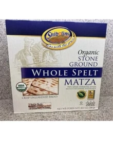 Shibolim Organic Stone Ground Whole Spelt Matza 10.5 Oz Crisp Unleavened Bread - Picture 1 of 1